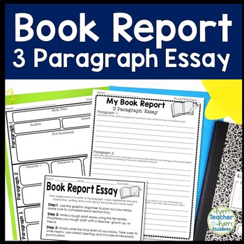 Preview of Book Report Essay: Template, Final Draft and Rubric for a 3 Paragraph Book Essay