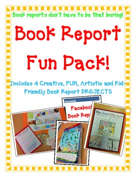 book report fun pack 4 projects board game newspaper facebook cereal box