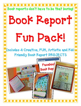 Preview of Book Report FUN PACK|4 Projects|Board Game-Newspaper-Facebook-Cereal Box