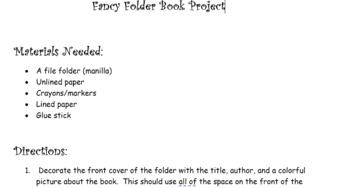 Preview of Book Report- Fancy Folder book report