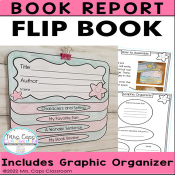 Preview of Book Report Flip Book for Fiction 2nd Grade