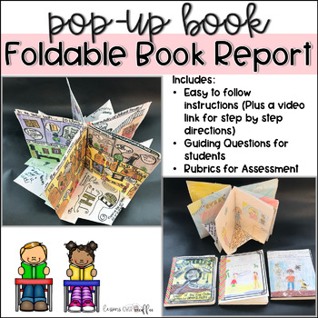 Preview of Book Report Foldable Project: Pop-Up Picture Book with Editable Rubrics