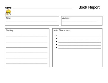 Preview of Book Report Form