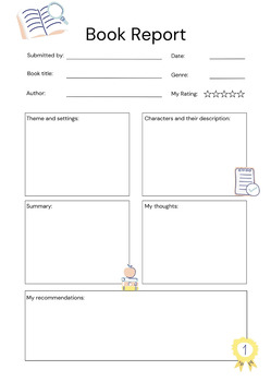 Preview of Book Report Form