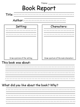 Book Report Form by Sandlund Smiles | Teachers Pay Teachers