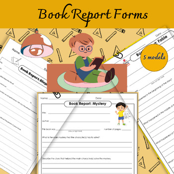 Preview of Book Report Forms,  Fiction, Non-fiction, Biography, Mystery, Fable