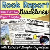Book Report Guidelines, Writing Rubrics, Graphic Organizer