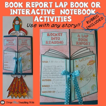Preview of Book Report and Lap Book Report with Theme and Character Traits