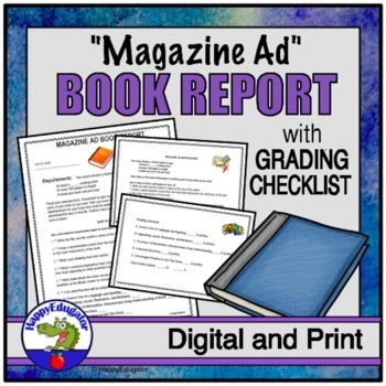 Preview of Book Report - Make a Magazine Ad Reading Assignment Project with Easel
