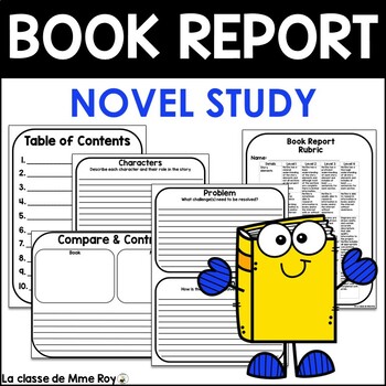 Preview of Book Report | Novel Study Template - Ideal for Grades 3-6