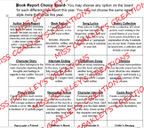 Book Report Project Choice Board & Rubrics