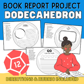 Preview of Book Report Project Dodecahedron: Novel Study Reading Comprehension & Rubric