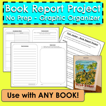 Preview of No Prep! "Dust Jacket" Book Report Project - Middle School Science or Any Book