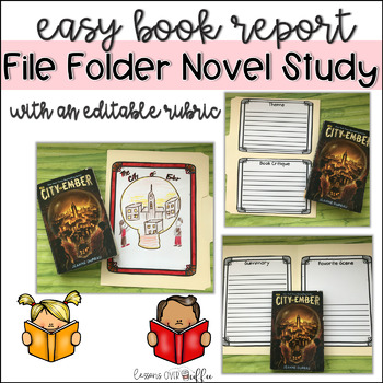 Preview of Book Report Project for ANY Novel: File Folder Book Report