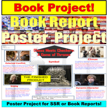 Preview of Book Report Poster Project PowerPoint: Display and Print Off