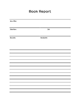 Preview of Book Report/Review