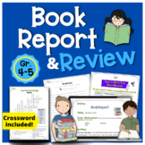 Book Report + Book Review (Novels) 4th-5th Grade - No Prep Writing Activities