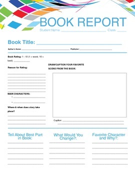 Preview of Book  Report + Rubric Form