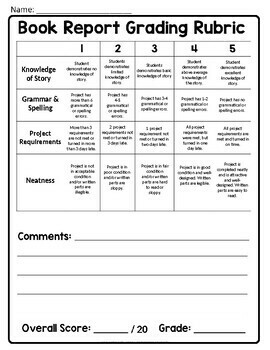 book review rubric