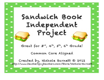Preview of Book Report- Sandwich Style