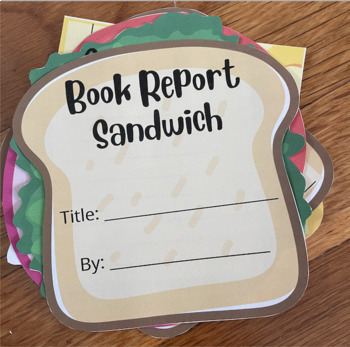 Preview of Book Report Sandwich Template