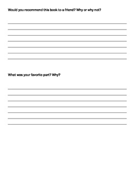 Book Report Template by Mrs Jessica | Teachers Pay Teachers