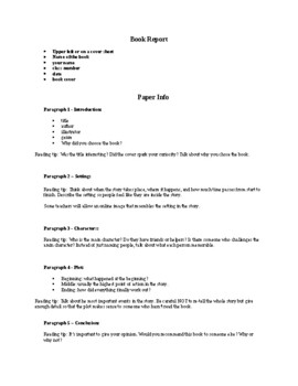 Preview of Book Report Template