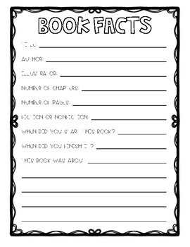 Book Report Template Grades 1 3 by For the Love of Elementary TPT