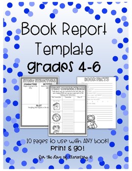 Preview of Book Report Template Grades 4-6