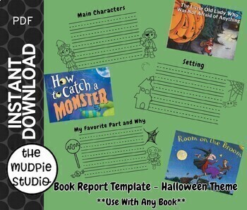 Preview of Book Report Template - Halloween Theme