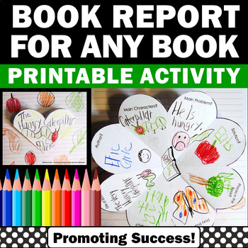 Preview of Book Companion Elements of a Short Story Book Report Project 2nd Grade Template