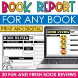 Fiction Nonfiction Book Report Template 3rd 4th 5th Grade 