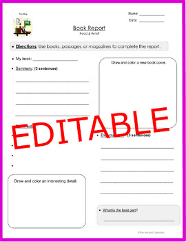Preview of Book Report Templates 2nd Grade