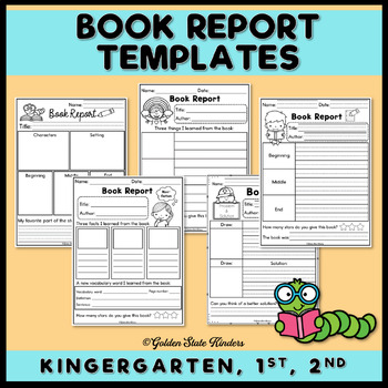 Preview of Book Report Templates Kindergarten 1st Grade 2nd Grade