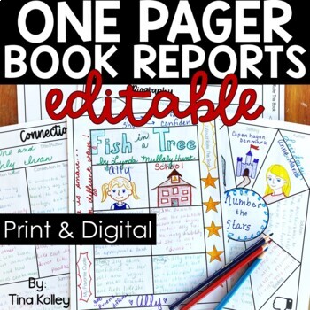 Preview of Book Report Templates - One Pager Book Reports