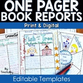 Book Report Templates - One Pager Book Reports