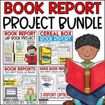 Preview of Book Report Templates & Projects Bundle Story Map Graphic Organizers
