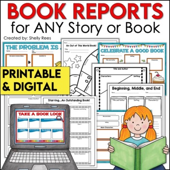 Preview of Book Report Templates & Story Map Graphic Organizers Story Elements