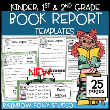 Preview of Book Report Templates for Kinder, 1st, and 2nd Grade - Book Review/Book Response