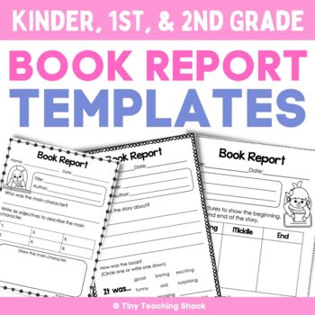 Preview of Book Report Templates for Kinder, 1st, and 2nd Grade - Book Review/Book Response