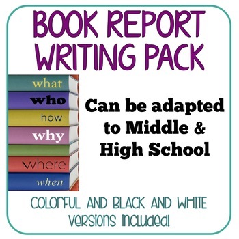 Preview of Book Report Writing Pack
