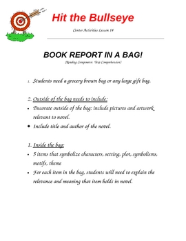 Preview of Book Report in a Bag