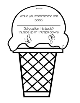 book report or story element ice cream cone template by