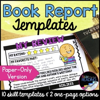 Preview of Fiction Book Report Templates, Novel Study, Reading Response Graphic Organizers
