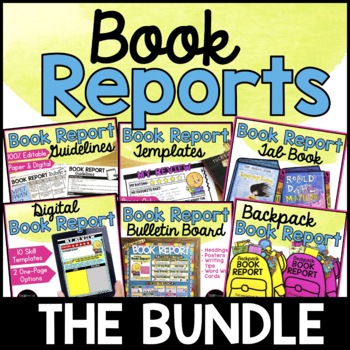 Preview of Book Reports Bundle: Printable & Digital Novel Study Templates and Projects