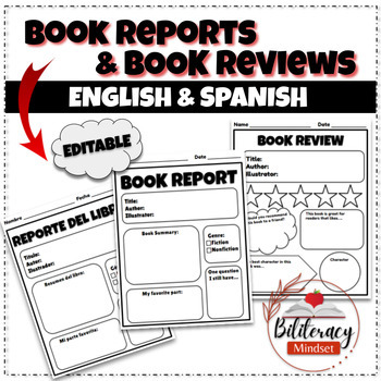 Preview of Book Reports and Book Reviews - English and Spanish - Bilingual / Dual Language
