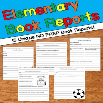 Preview of Elementary Book Reports - 15 NO PREP Reports!