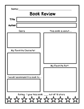 Download Printable Rating Stars Book Review Template PDF