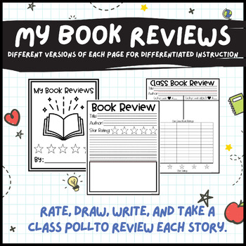 Preview of My Book Reviews: Draw, write, rate, review, and take a class poll.