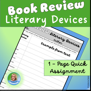 Preview of Book Report 5 LITERARY DEVICES Independent Reading Literature Assignment